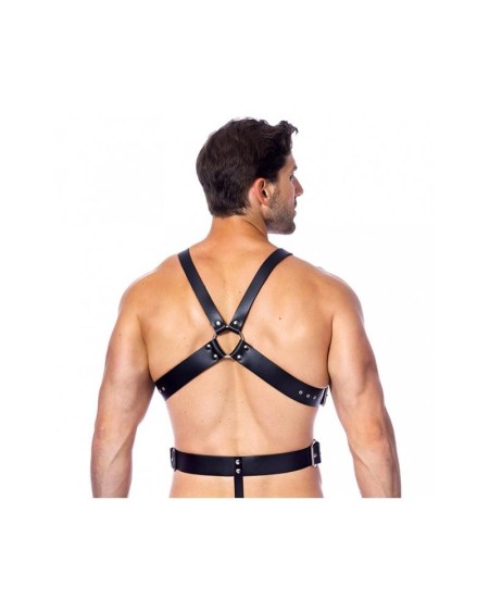 adjustable leather harness with rings