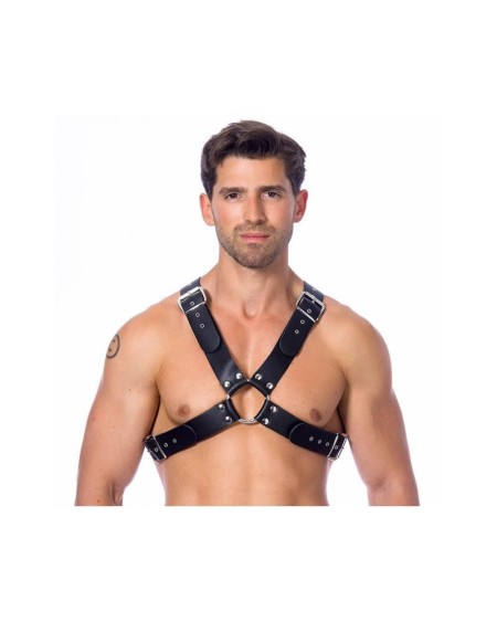 adjustable leather harness with buckles