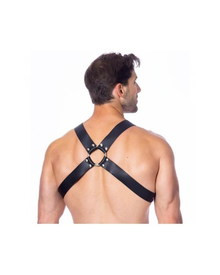 adjustable leather harness with buckles