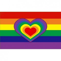 Drapeau Rainbow Heart 90 x...