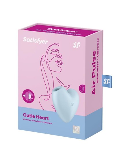 cutie heart clitoris sucker and vibe blue