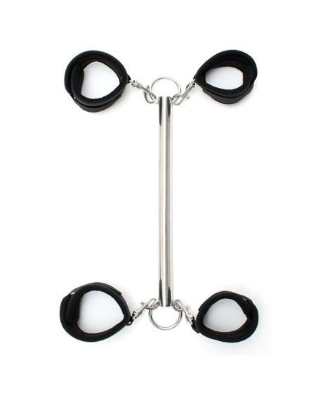 spreader bar with detachable 4 cuffs noir