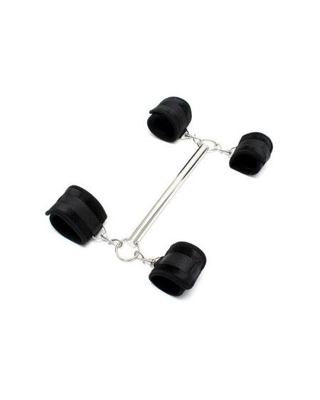 spreader bar with detachable 4 cuffs noir