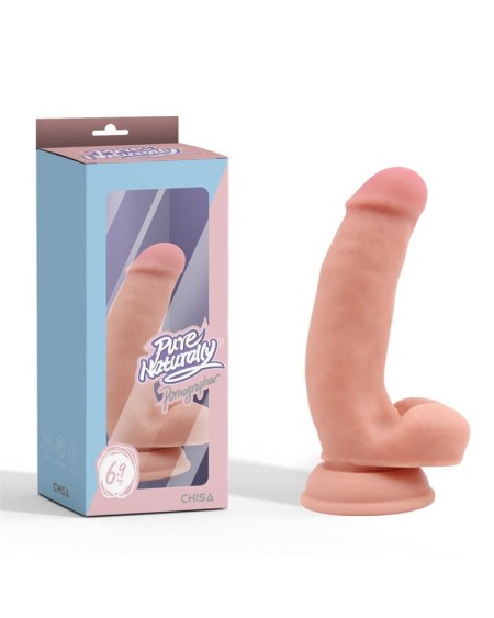 pornographer liquid silicone dual-density réaliste dildo 17.6 cm.