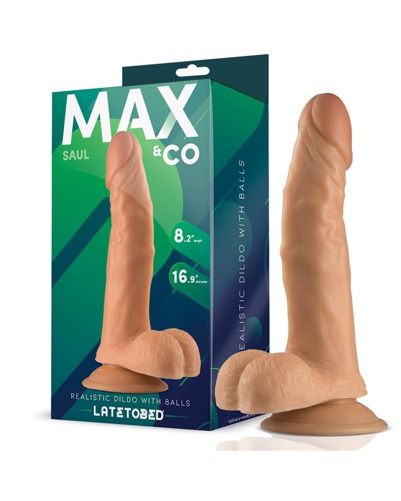 saul réaliste dildo with testicles chair 8,25 - 21 cm
