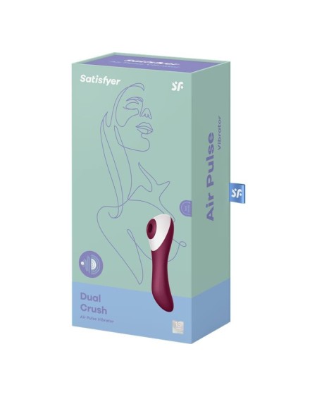 dual crush vibe and clitoris sucker usb red