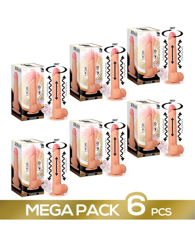 pack of 6 cesur 3.0 réaliste dildo with vibration, 360o undulating...