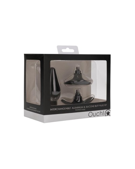 butt plug set pointed large ventouse cup noir