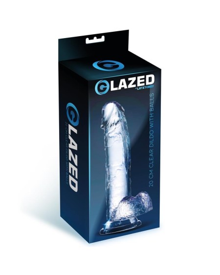réaliste dildo with testicles crystal material 20 cm