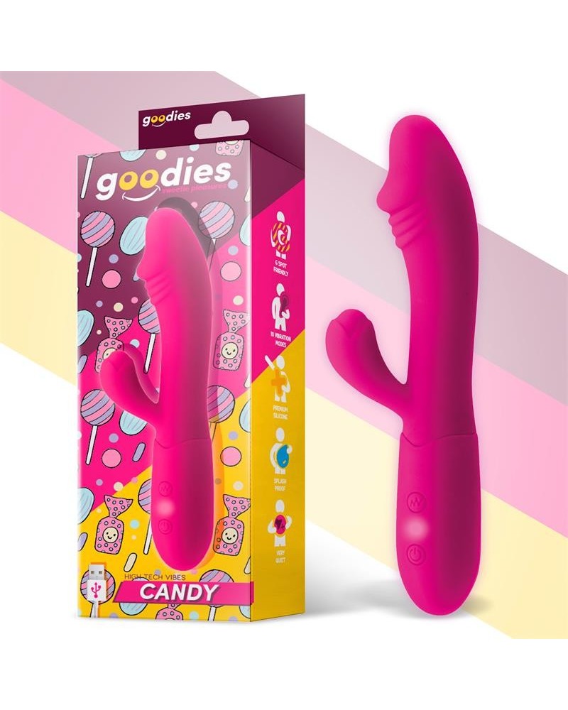 candy g-spot rabbit vibe usb silicone fucshia