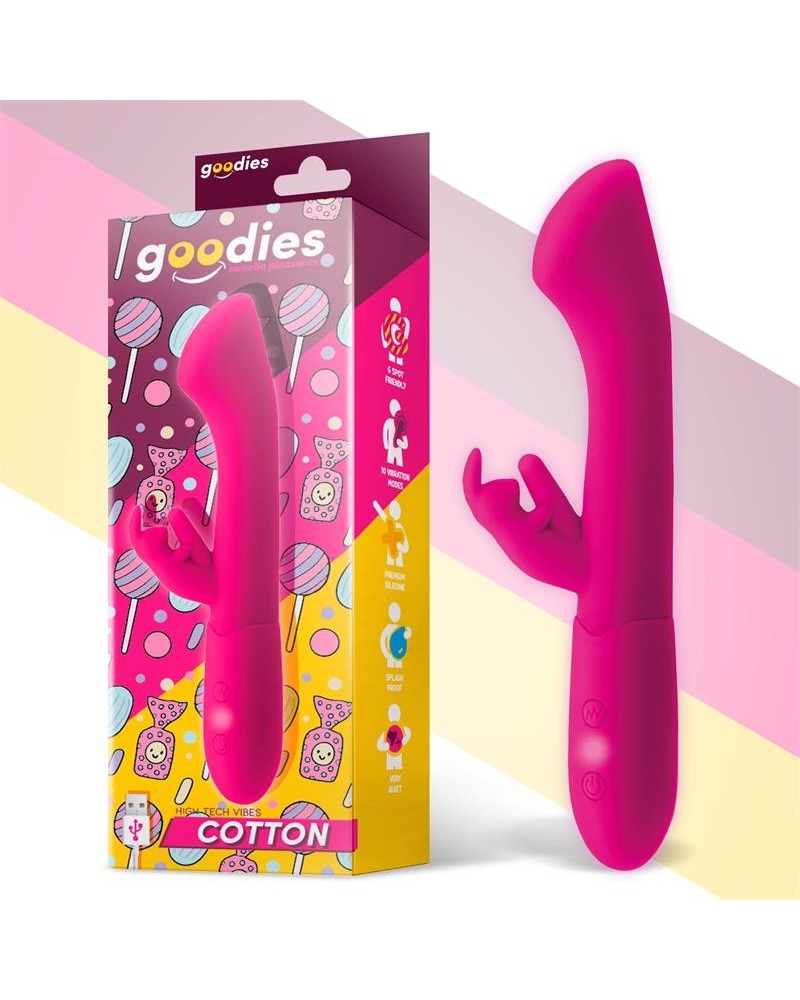 cotton g-spot and rabbit vibe usb silicone fuchsia