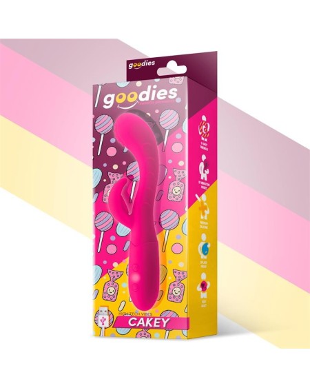 cakey g-spot and rabbit vibe usb silicone fuchsia