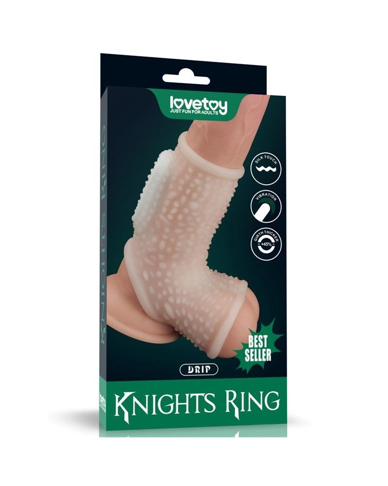 penis and testicles sleeve with vibration drip knights