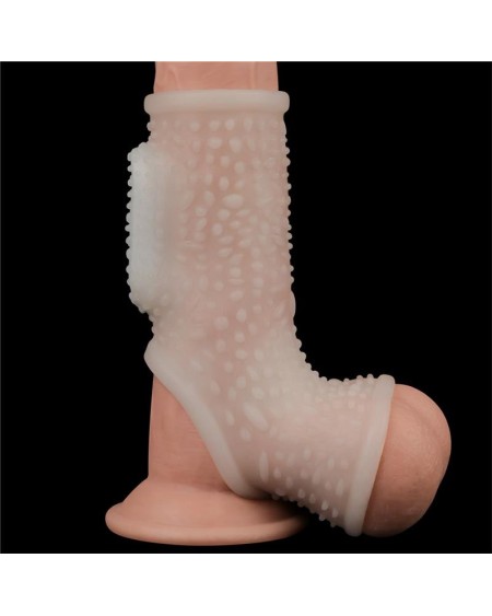 penis and testicles sleeve with vibration drip knights
