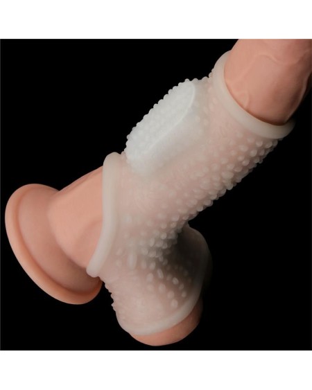 penis and testicles sleeve with vibration drip knights