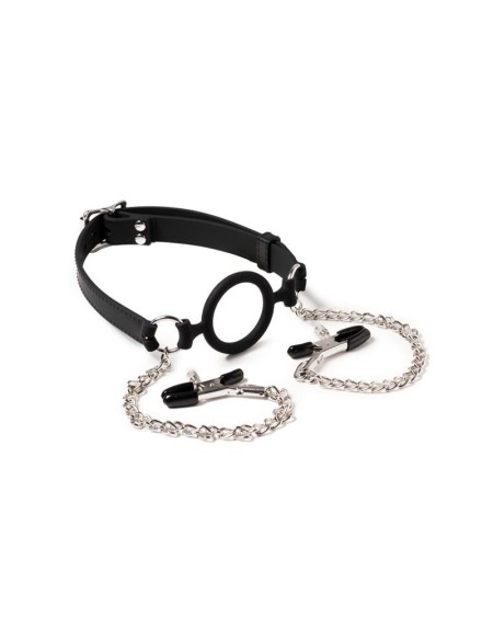 mouthgag with o-ring and nipple clamps