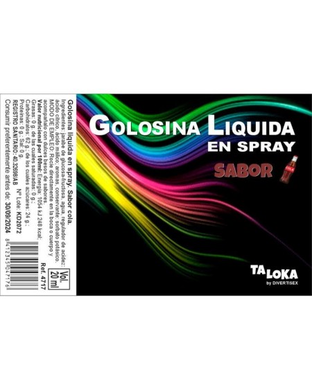 cola flavored liquid candy spray 20 ml