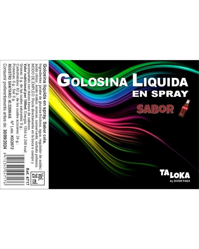 cola flavored liquid candy spray 20 ml