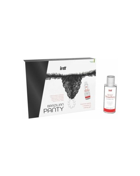 noir brazilian panty and strawberry slide gel 50 ml
