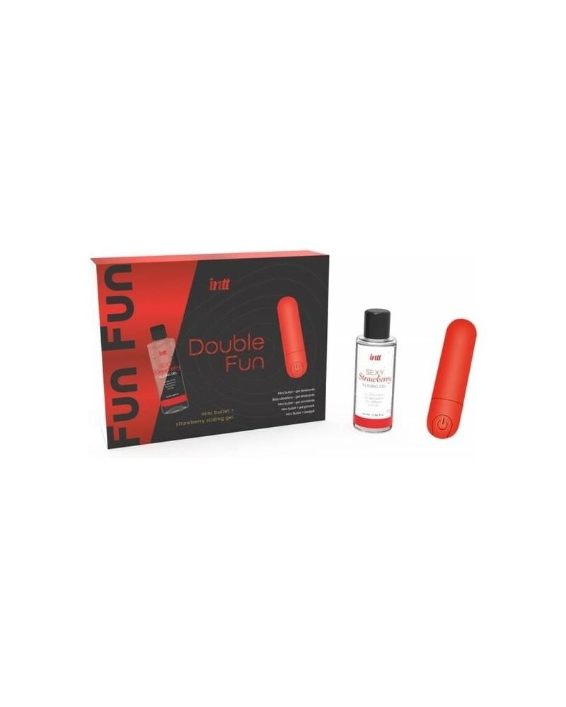 set mini vibrant bullet and strawberry sliding gel 50 ml