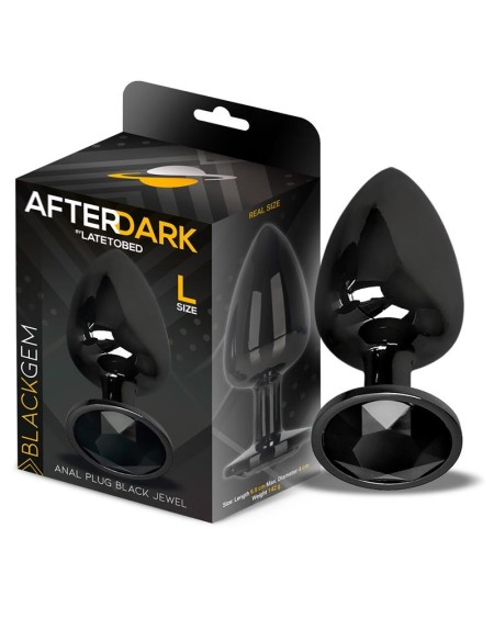 blackgem metalic butt plug with noir jewel size l