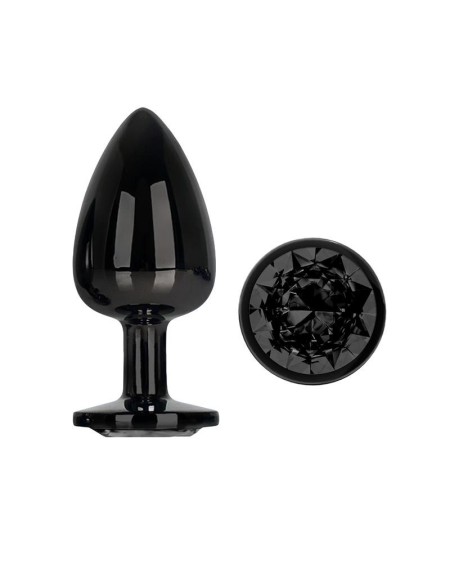 blackgem metalic butt plug with noir jewel size l