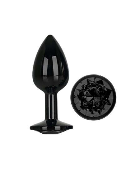 blackgem metalic butt plug with noir jewel size s