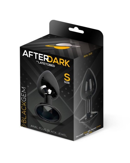 blackgem metalic butt plug with noir jewel size s