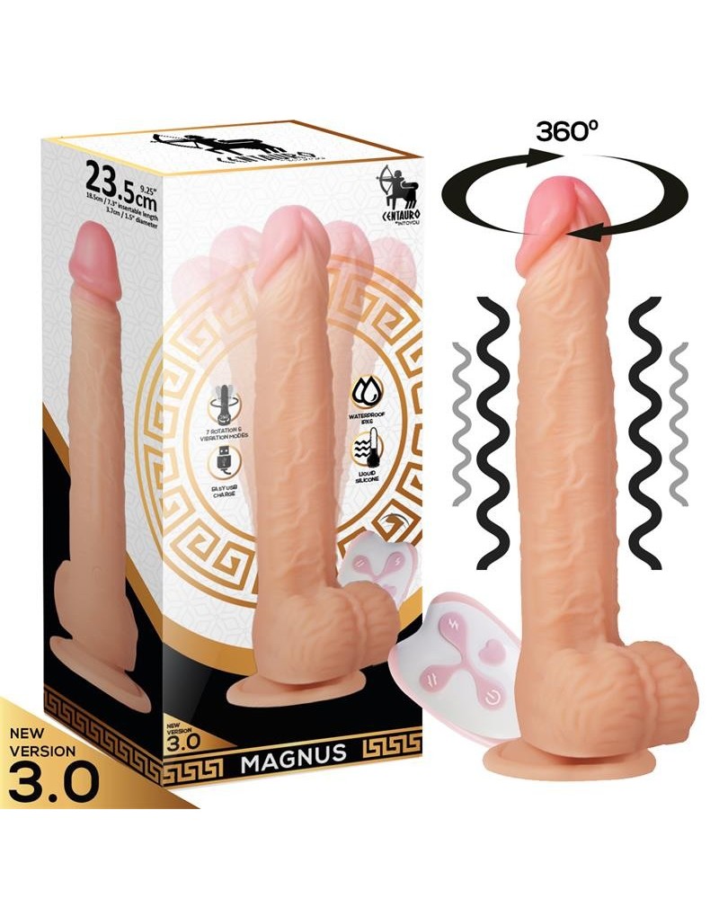 magnus 3.0 réaliste vibrant and rotating dildo remote control liqui...