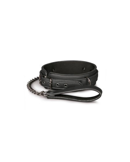 collar with leash noir