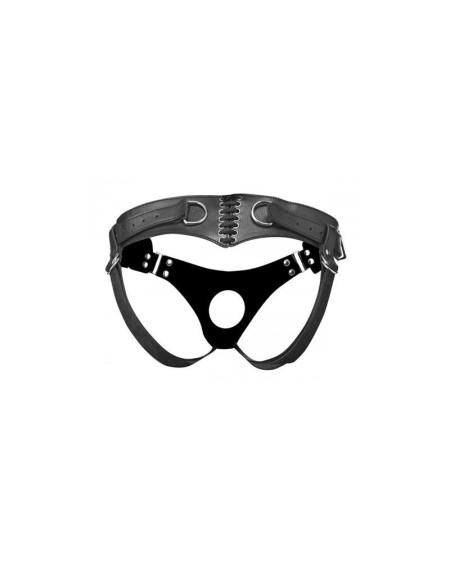 bodice corset style strap on harness noir