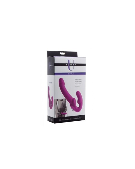 evoke strapless strap on dildo violet
