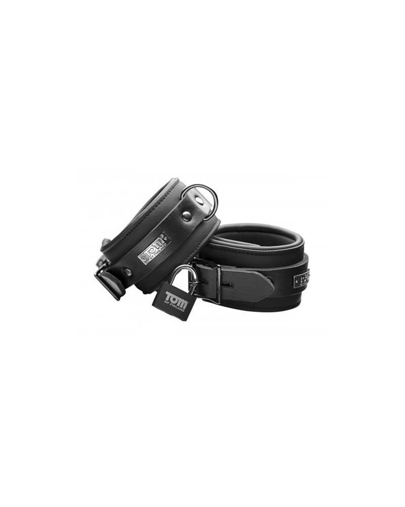 neoprene ankle cuffs with locks noir