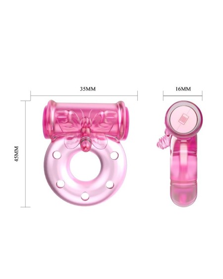 baile vibrant cock ring with condom rose