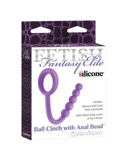 fetish fantasy elite ball cinch with anal bead violet