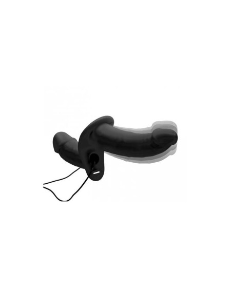 power pegger double strap-on vibrator noir
