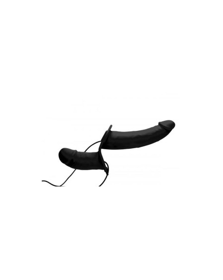 power pegger double strap-on vibrator noir