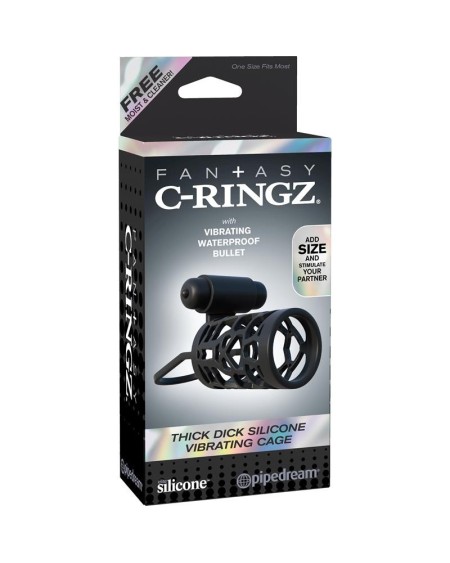 fantasy c-ringz thick dick silicone vibrant cage noir