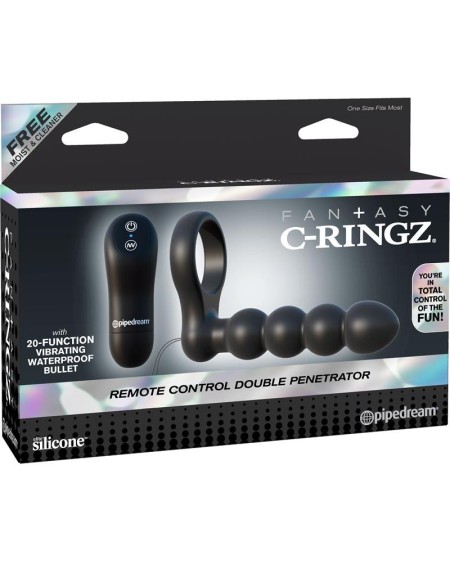 fantasy c-ringz remote control double penetrator noir