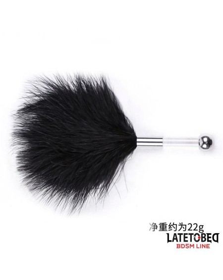 feather tickler with acrylic metal handle