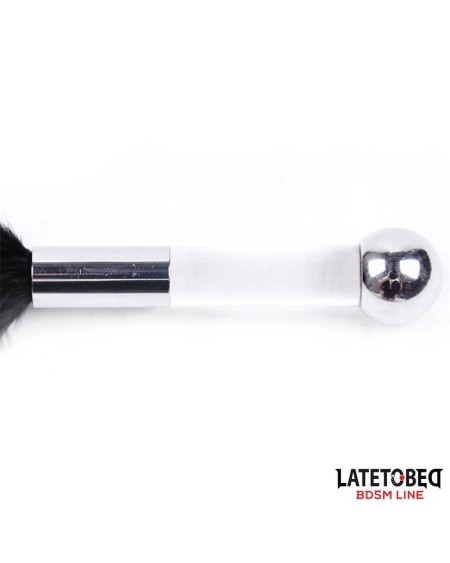 feather tickler with acrylic metal handle