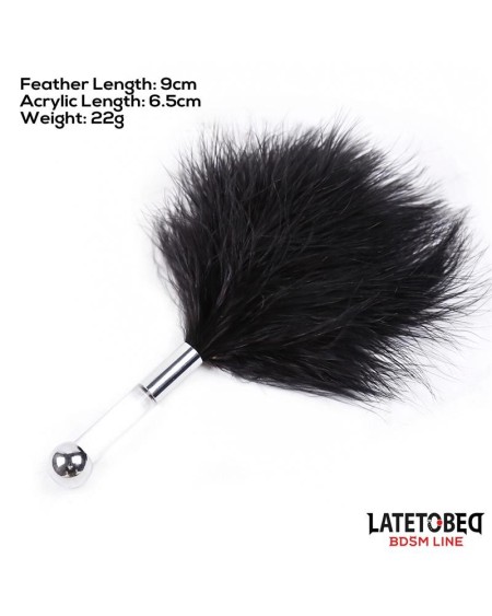 feather tickler with acrylic metal handle