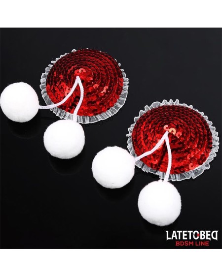 nipple pasties with red sequin pom-pom