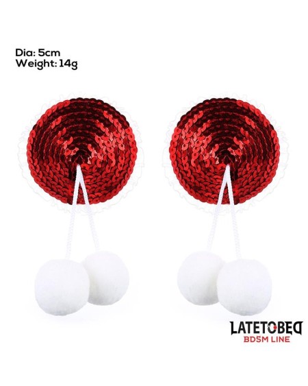 nipple pasties with red sequin pom-pom