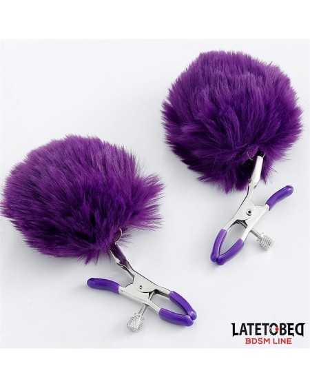 nipple clamps with violet fur