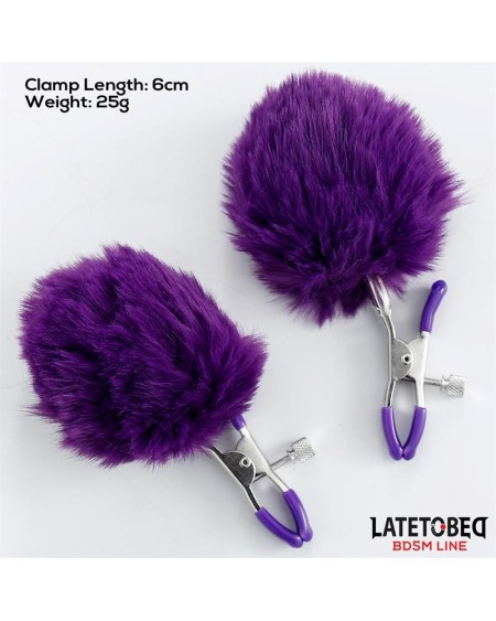 nipple clamps with violet fur