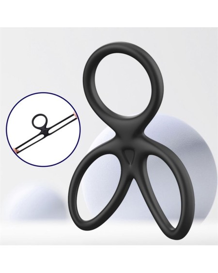 triple penis and testicles ring liquid silicone