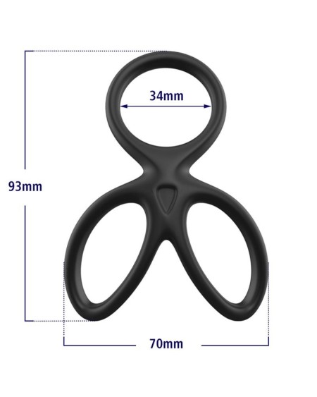 triple penis and testicles ring liquid silicone