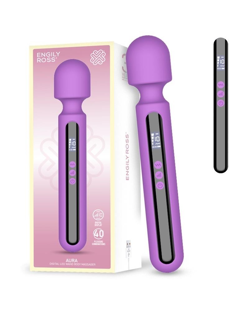 aura wand massager with digital led screen, grand size and powerful...
