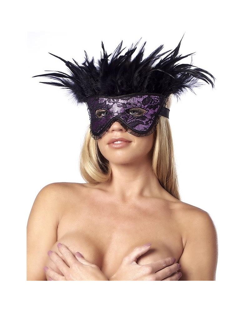 mscara de lujo con plumas violet